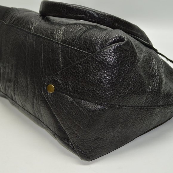 Linea Pelle Black Large Italian Leather Satchel - Picture 7 of 10